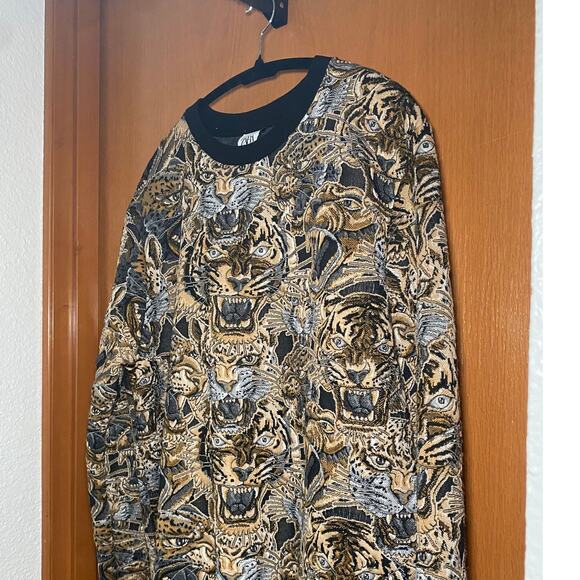 Zara Men's - Tiger Jacquard Quilted Sweater - Excellent! - Picture 3 of 16